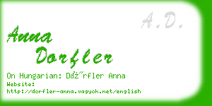 anna dorfler business card